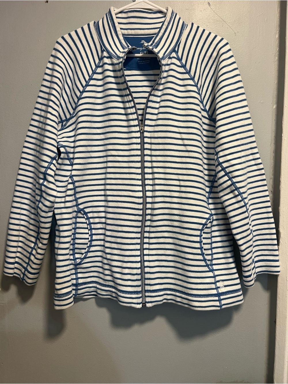 Tommy Bahama White Jacket with Navy Stripes